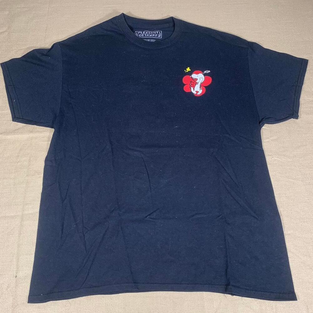 Snoopy black t-shirt with Japanese tree